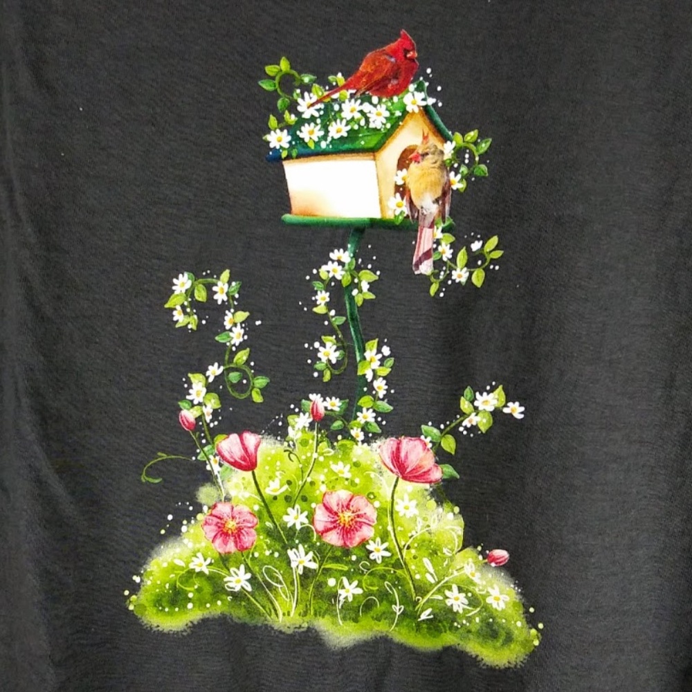 Cotton Heritage Tee with Birdhouse Handmade Design NWOT Tee Sz Med